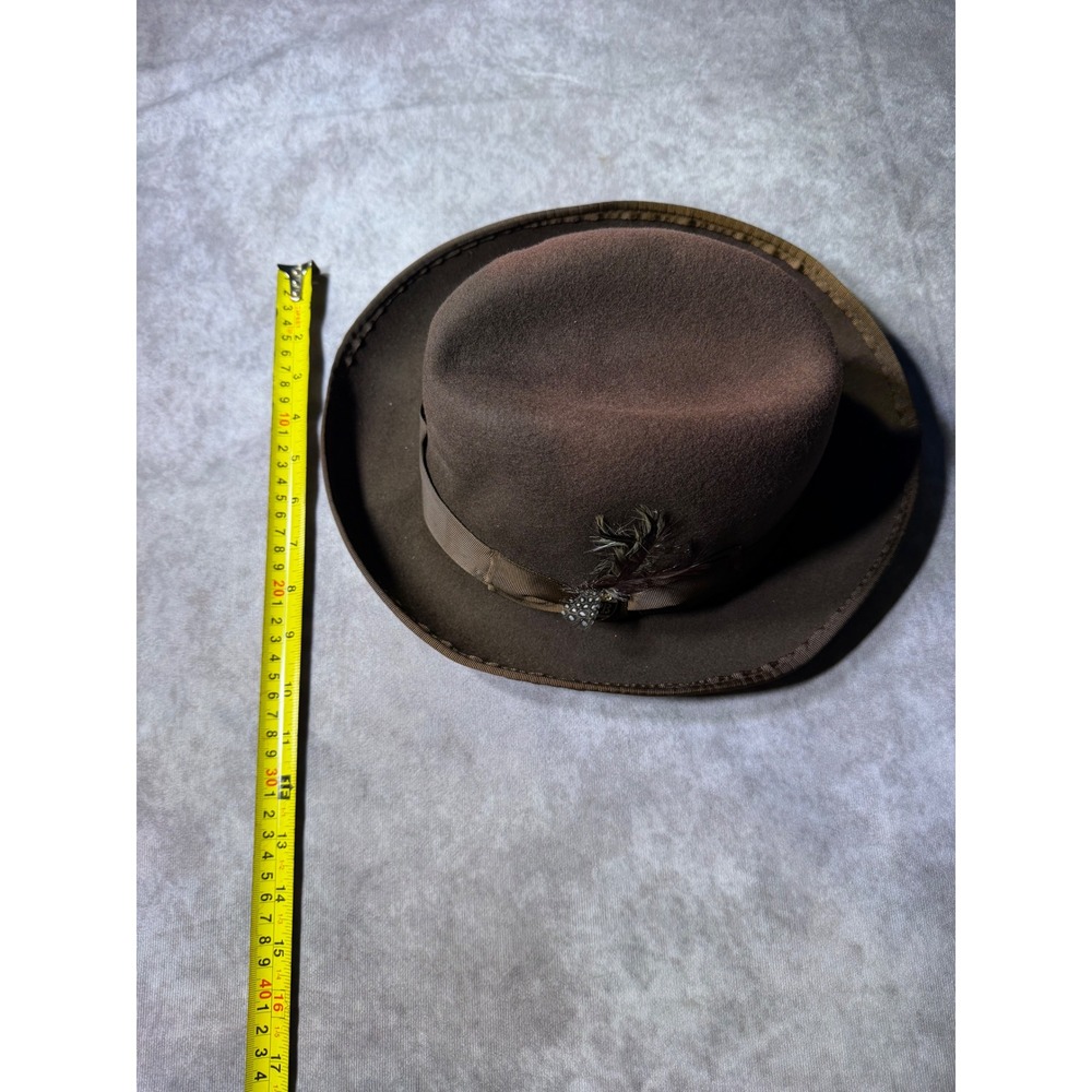 Pino Baldini Men's Brown Solid Pattern Fedora Hat, Size X-Large
